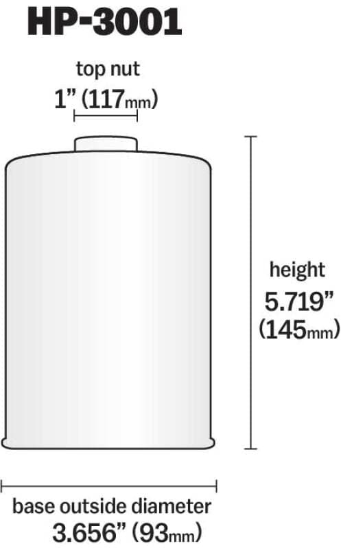 KN Premium Wrench-Off Oil Filt - Technical Drawing