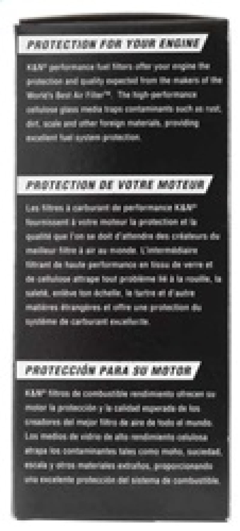 KN Inline Fuel Filter - Photo - in package