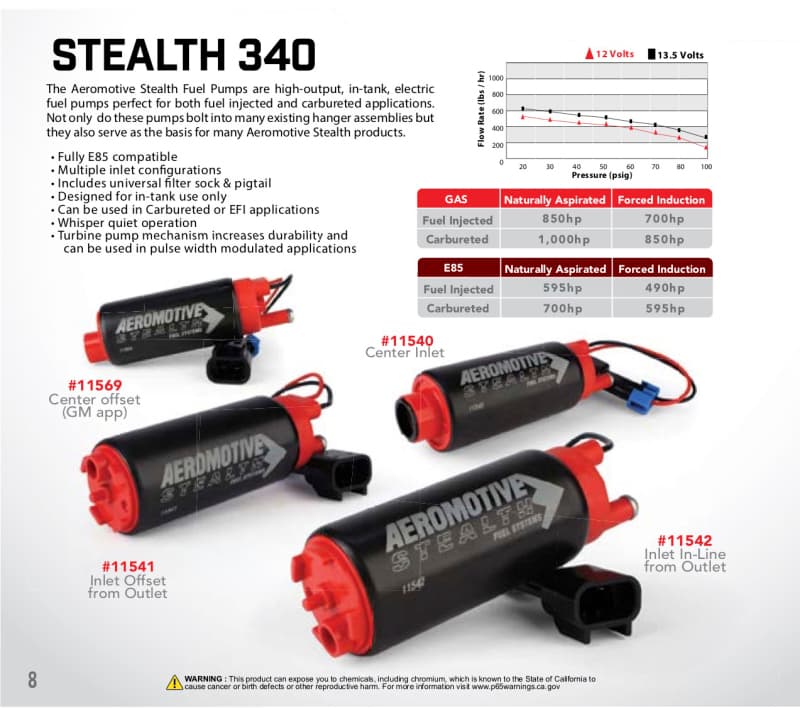AER In-Tank Fuel Pumps - Brochure - A general brochure describing a brand, company, product line.  If brochure in question is for a specific product, use code PDB.
