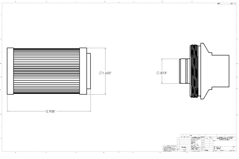 AER Fuel Filters - Technical Drawing